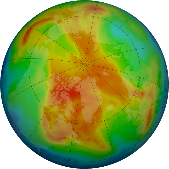 Arctic ozone map for 19 January 2004